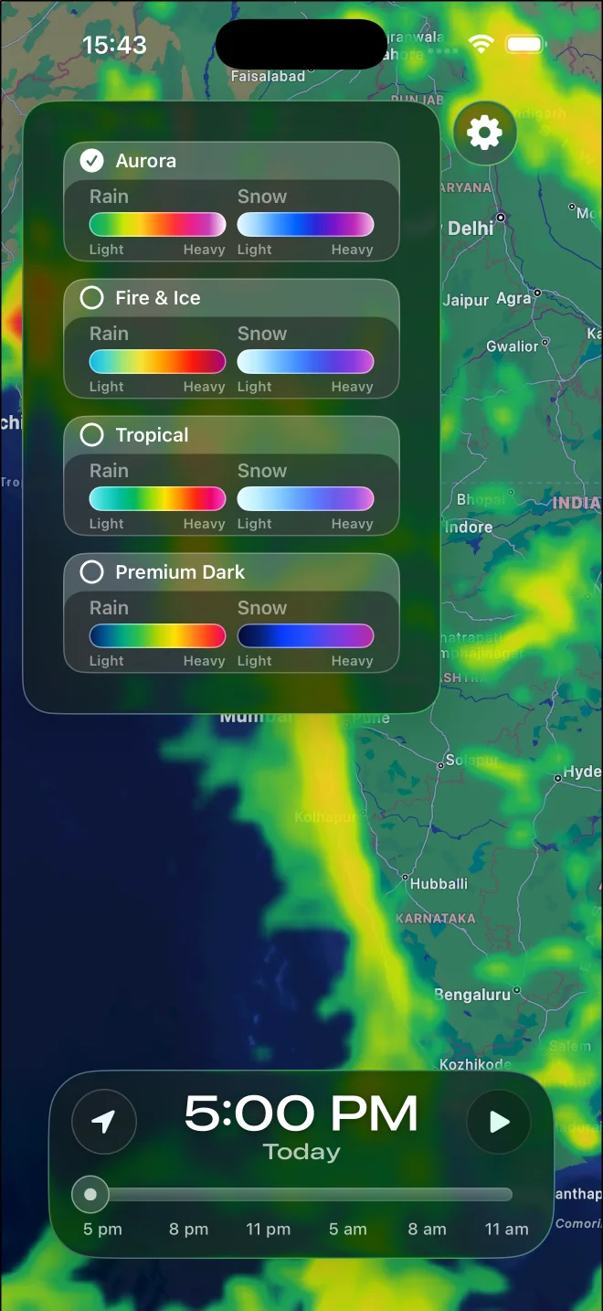 Four PocketRadar color palette choices